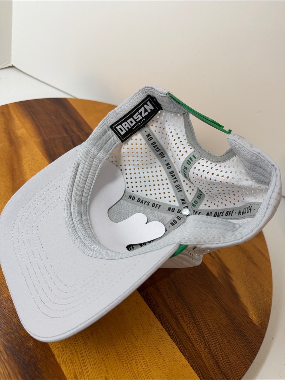 New Dad SZN Modern Performance Rope Hat, 6 Panel SnapBack, NWOT, Grey & Green - Picture 5 of 8